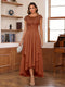 A-Line/Princess Scoop Short Sleeves Ankle-Length Mother of the Bride Dresses with Lace & Applique