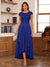 A-Line/Princess Scoop Short Sleeves Ankle-Length Mother of the Bride Dresses with Lace & Applique