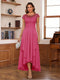 A-Line/Princess Scoop Short Sleeves Ankle-Length Mother of the Bride Dresses with Lace & Applique