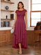 A-Line/Princess Scoop Short Sleeves Ankle-Length Mother of the Bride Dresses with Lace & Applique