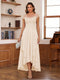 A-Line/Princess Scoop Short Sleeves Ankle-Length Mother of the Bride Dresses with Lace & Applique