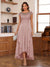 A-Line/Princess Scoop Short Sleeves Ankle-Length Mother of the Bride Dresses with Lace & Applique