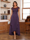 A-Line/Princess Scoop Short Sleeves Ankle-Length Mother of the Bride Dresses with Lace & Applique