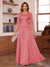 A-Line/Princess Illusion Scoop Chiffon Mother of the Bride Dresses with Appliques & Cape