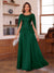 A-Line/Princess Illusion Scoop Chiffon Mother of the Bride Dresses with Appliques & Cape