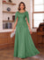 A-Line/Princess Illusion Scoop Chiffon Mother of the Bride Dresses with Appliques & Cape