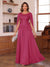 A-Line/Princess Illusion Scoop Chiffon Mother of the Bride Dresses with Appliques & Cape