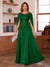 A-Line/Princess Illusion Scoop Chiffon Mother of the Bride Dresses with Appliques & Cape