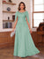 A-Line/Princess Illusion Scoop Chiffon Mother of the Bride Dresses with Appliques & Cape