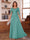 A-Line/Princess Illusion Scoop Chiffon Mother of the Bride Dresses with Appliques & Cape