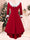 A-Line/Princess V-Neck Long Sleeves Knee-Length Christmas Dresses