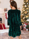 A-Line/Princess V-Neck Long Sleeves Mini Christmas Dresses With Ruffles