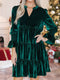 A-Line/Princess V-Neck Long Sleeves Mini Christmas Dresses With Ruffles