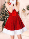 A-Line/Princess Spaghetti Straps Sleeveless Mini Christmas Dresses With Bowknot