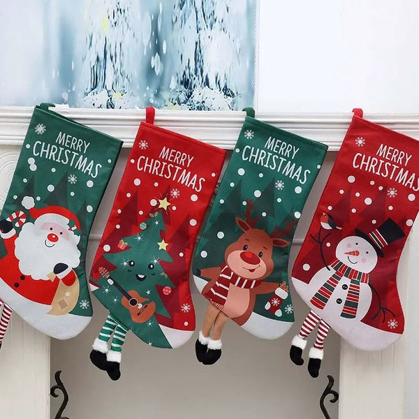 Classic Personalised Christmas Stocking with Santa Reindeer or Snowman
