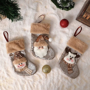 Classic Personalised 3D Decorate Christmas Stocking with Sequins