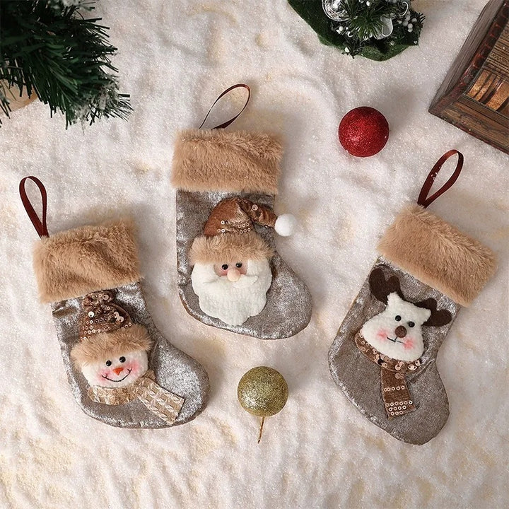 Classic Personalised 3D Decorate Christmas Stocking with Sequins