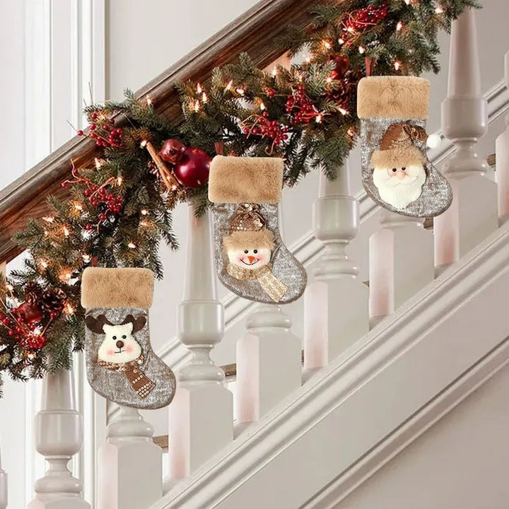 Classic Personalised 3D Decorate Christmas Stocking with Sequins