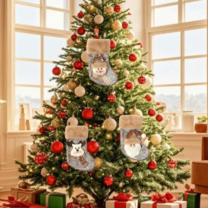 Classic Personalised 3D Decorate Christmas Stocking with Sequins