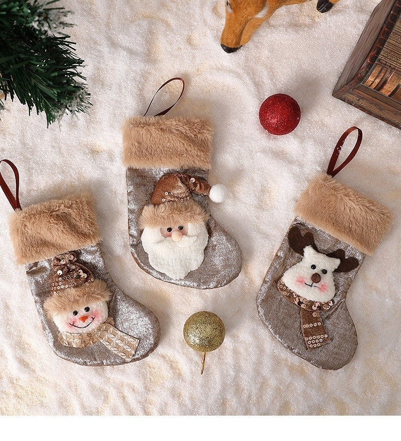 Classic Personalised 3D Decorate Christmas Stocking with Sequins