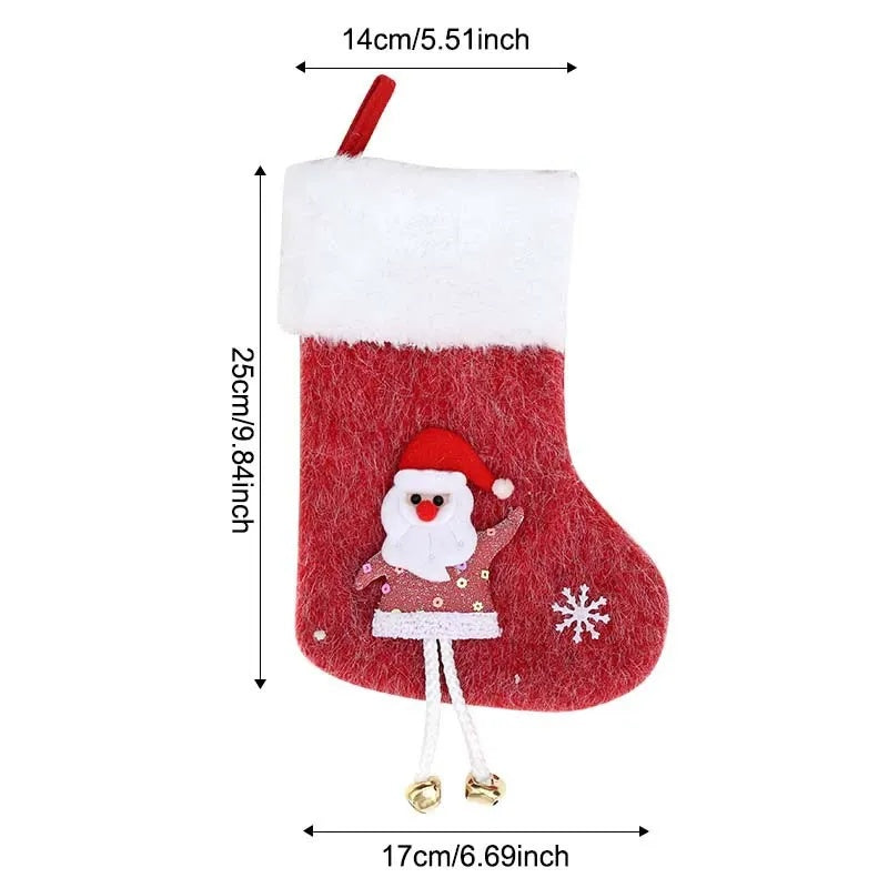 Classic Personalised 3D Decorate Christmas Stocking with Bells