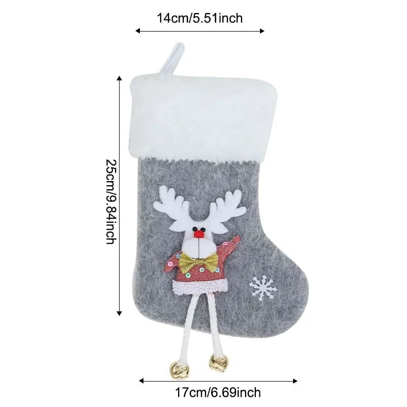Classic Personalised 3D Decorate Christmas Stocking with Bells