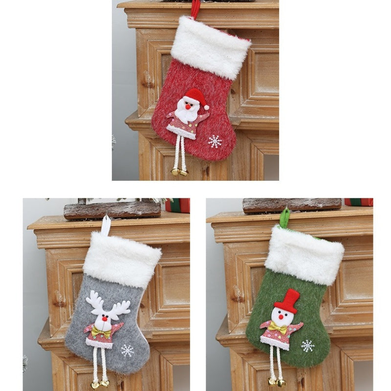Classic Personalised 3D Decorate Christmas Stocking with Bells