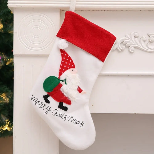 Festive Classic Personalised Flannel Christmas Stocking