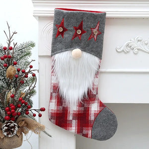 Classic Personalised 3D Decorate Christmas Stocking with Buttons