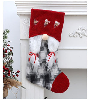 Classic Personalised 3D Decorate Christmas Stocking with Buttons