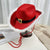 Santa Claus Red Christmas Cowboy Hats with Fur Trim & Buckle