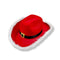 Santa Claus Red Christmas Cowboy Hats with Fur Trim & Buckle