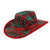 Red Printed Cowboy Christmas Hats
