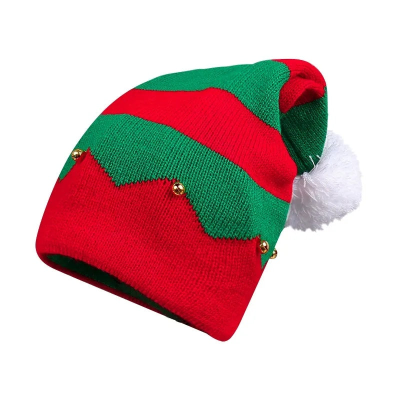 Knitted Pom Pom Elf Christmas Hats