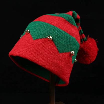 Knitted Pom Pom Elf Christmas Hats