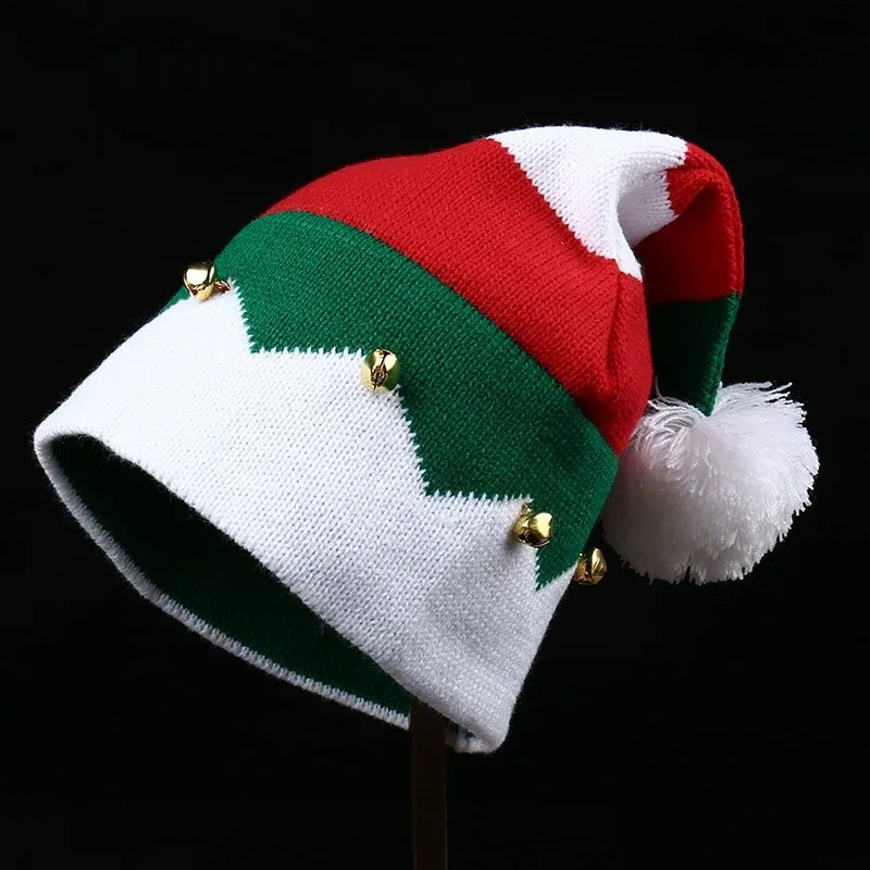 Knitted Pom Pom Elf Christmas Hats