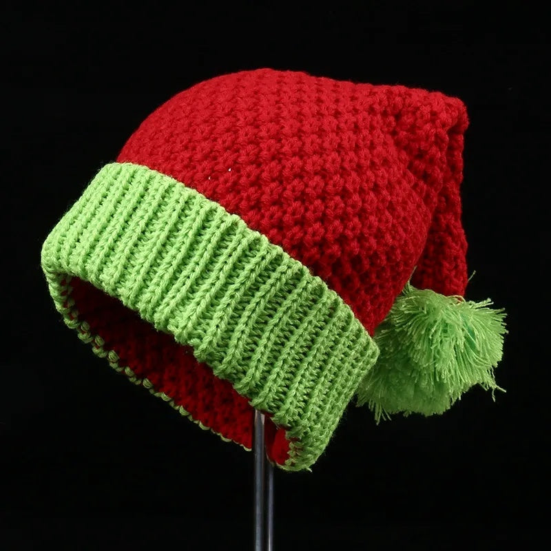 Knitted Pom Pom Elf Christmas Hats