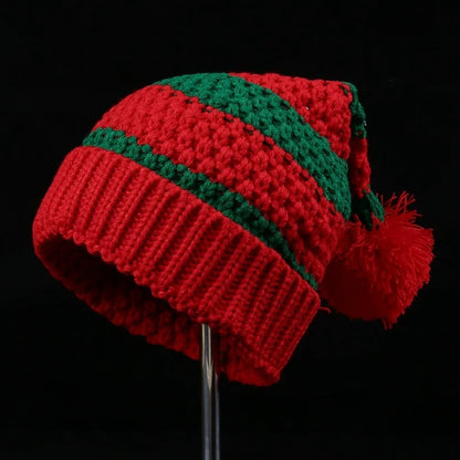 Knitted Pom Pom Elf Christmas Hats