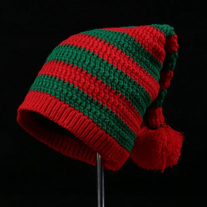Knitted Pom Pom Elf Christmas Hats