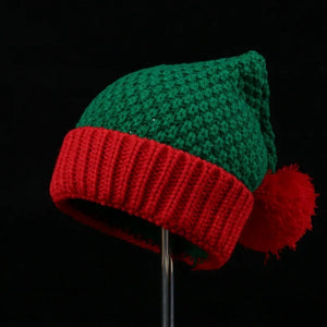 Knitted Pom Pom Elf Christmas Hats