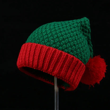 Knitted Pom Pom Elf Christmas Hats