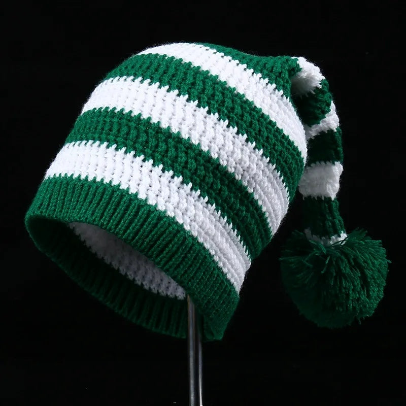 Knitted Pom Pom Elf Christmas Hats