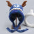 Heavyweight Snowflake Jacquard Knit Christmas Hat with 3D Antlers
