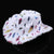 Plush Christmas Hat with Gold Feather and Snowflake Print