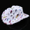 Plush Christmas Hat with Gold Feather and Snowflake Print