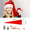Red Long Haired Christmas Hat Headwear with White Pom-poms