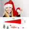 Red Long Haired Christmas Hat Headwear with White Pom-poms