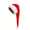 Red Long Haired Christmas Hat Headwear with White Pom-poms