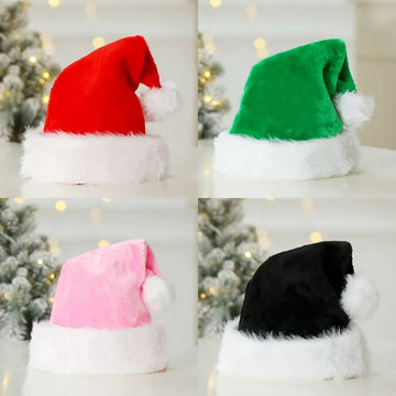 Thickened Red Christmas Hat Headwear with White Pom-poms