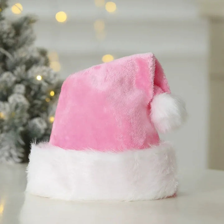 Thickened Red Christmas Hat Headwear with White Pom-poms